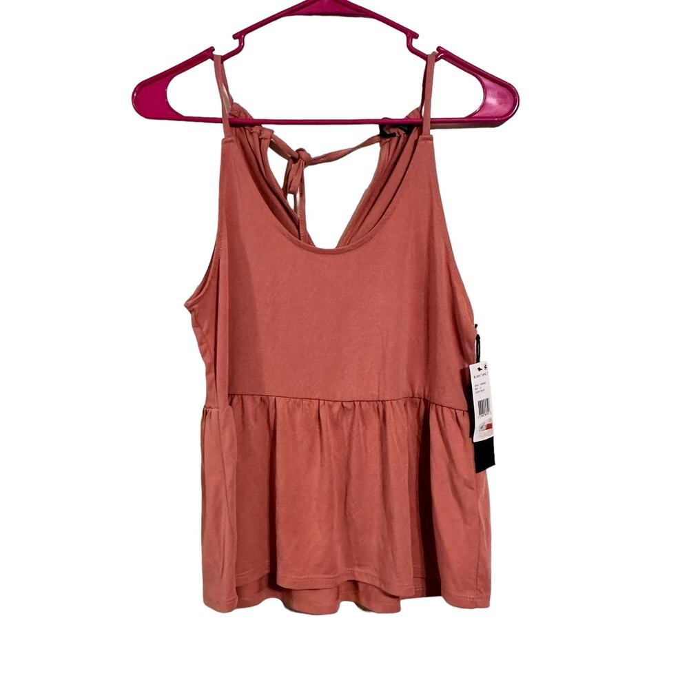 Black Tape Tank Top Mauve Tie in Back Size Small